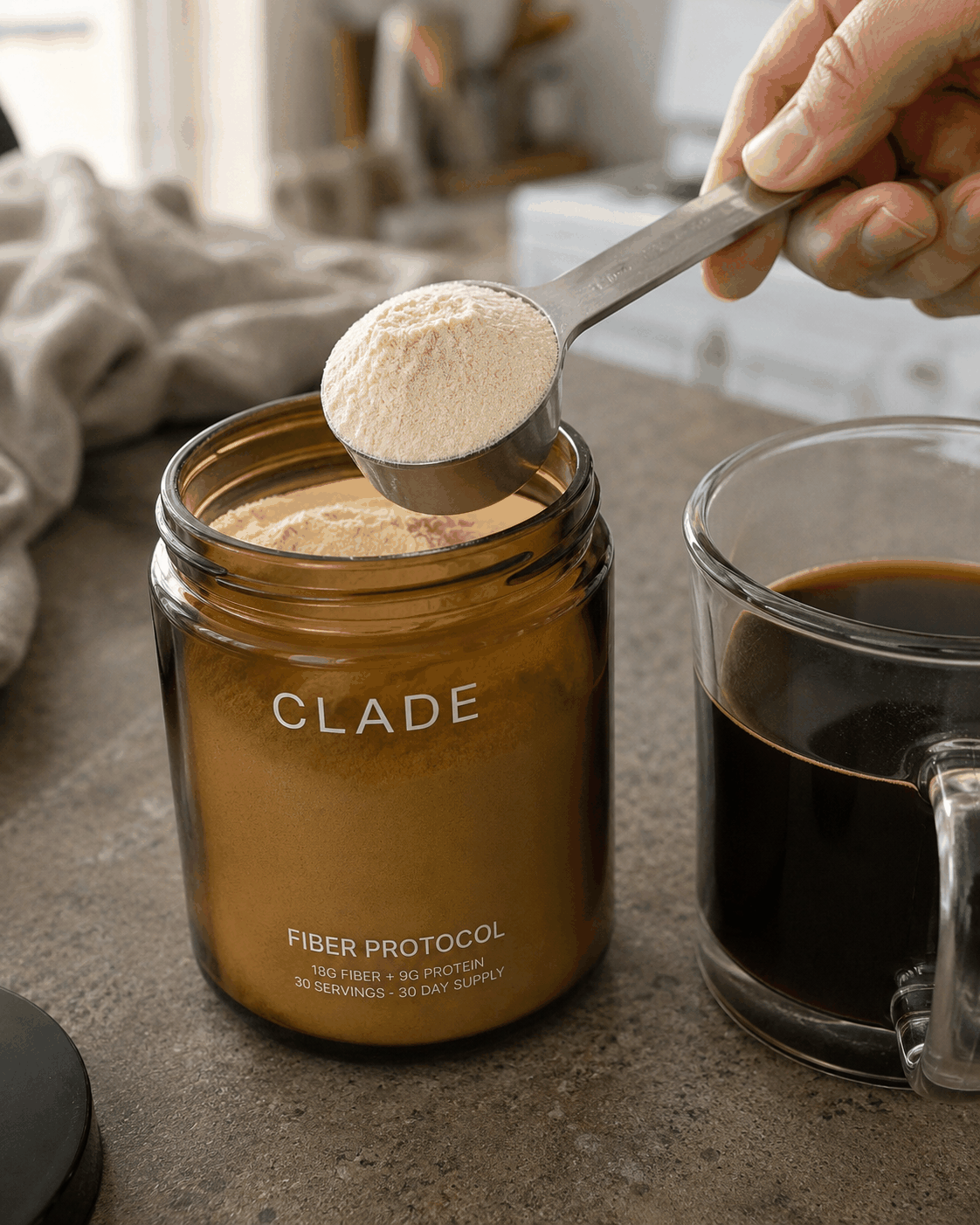Step 1 — scoop the fine powder